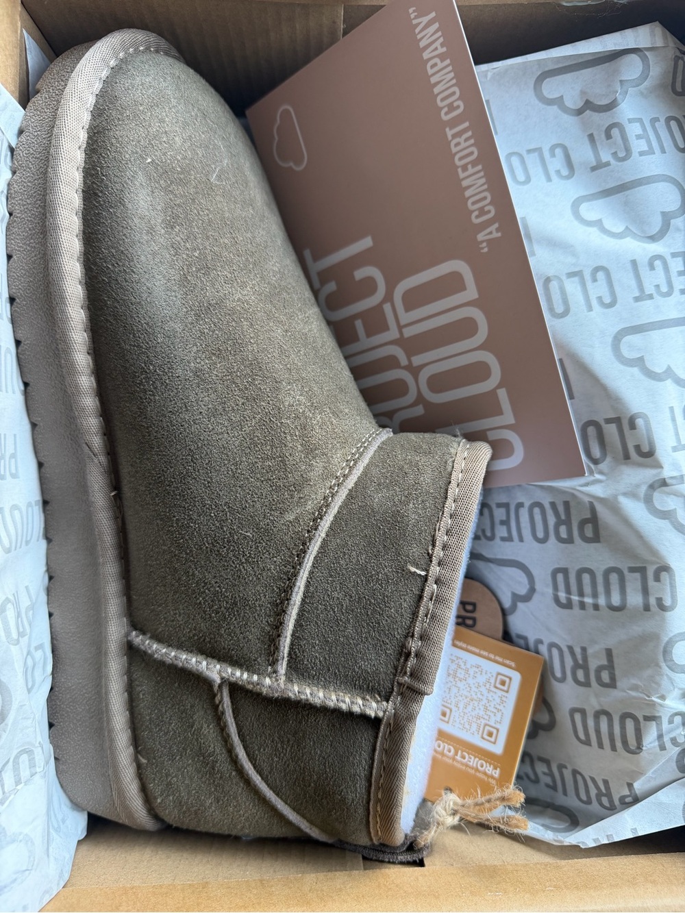 Project Cloud Women’s Ankle Bootie in Olive Suede